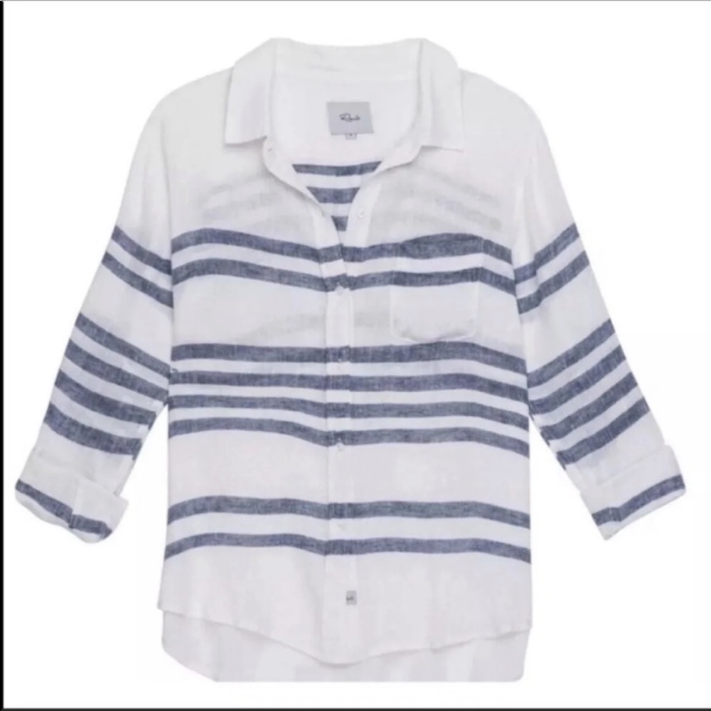 Rails XS stripped button down top